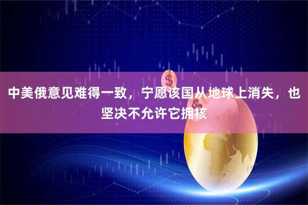 中美俄意见难得一致，宁愿该国从地球上消失，也坚决不允许它拥核
